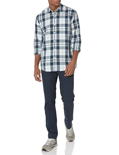 Image of Amazon Essentials Men's Regular-Fit Long-Sleeve Casual Poplin Shirt, Button Front, Business Casual, Collared