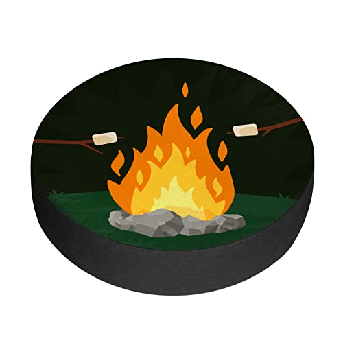 Image of Camper Spare tire Cover Camping Fire and Marshmallows RV Tire Cover Sunproof DustProof Universal for Trailer SUV Camp Travel Trailer 13 Inch
