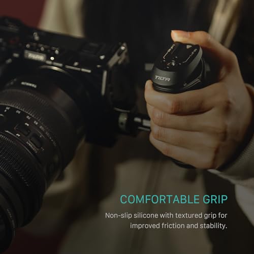 Image of Tilta Xeno Side Handle for Filmmakers & Cameras - Titanium Gray | Secure Connection & Helps Prevent Rotation | Adjustable Height | Textured Silicone Grip | Convenient Assembly (Dual 1 /4″-20)