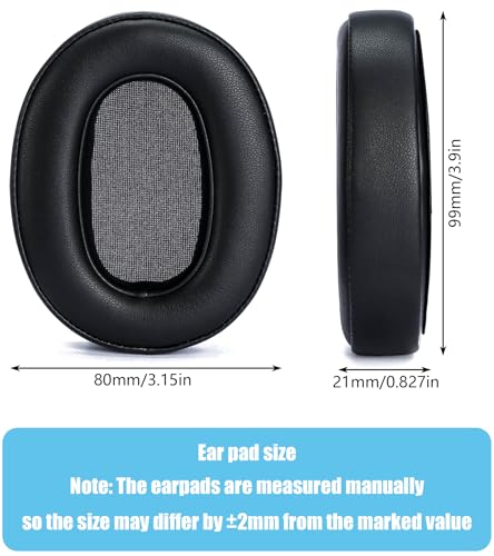 Almohadillas de repuesto compatibles con Sony WH-XB900N | Almohadillas de alta densidad y aislantes de sonido, color negro, piel de proteína suave miniatura 4