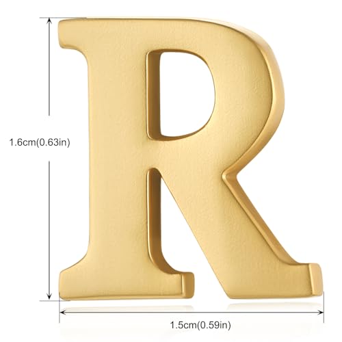 Image of HONEY BEAR Mens Womens Initial Alphabet Letter Lapel Pins Collar Badge Brooches for Business Wedding Graduation Gift Matte Gold 0.59 inches