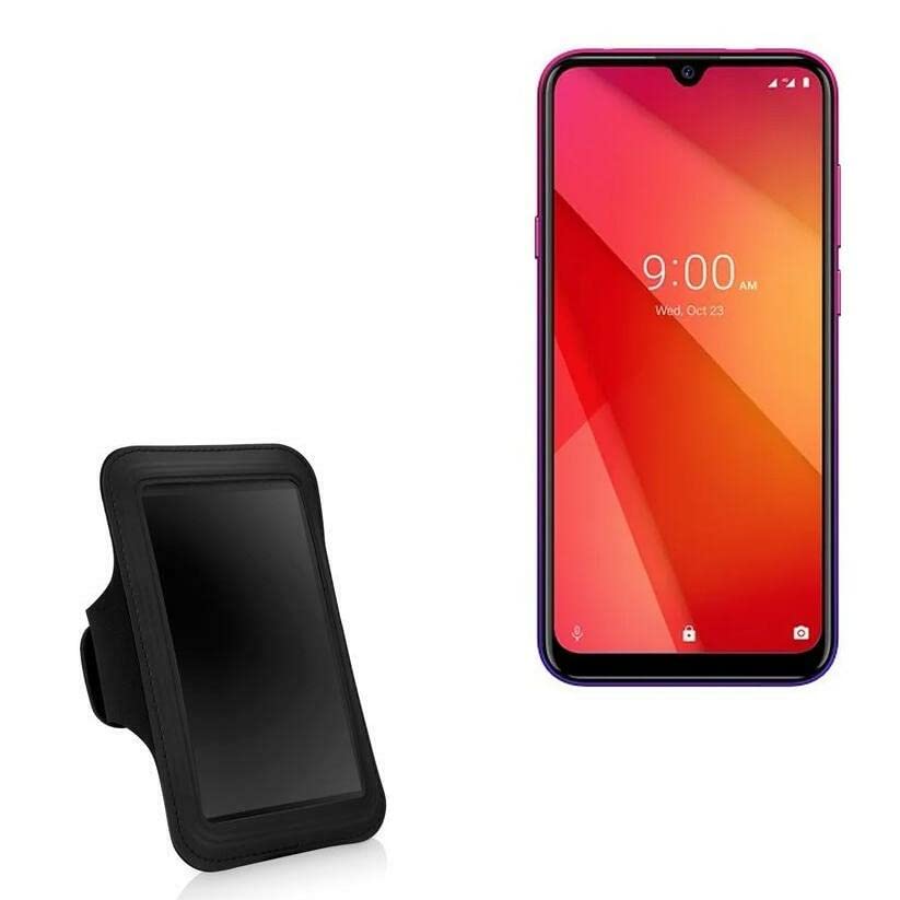 BoxWave Case Compatible with Lava Z53 - Sports Armband, Adjustable Armband for Workout and Running for Lava Z53 - Jet Black