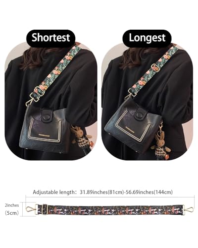 Image of Embroidered Purse Straps Replacement Crossbody Wide Adjustable Bag Straps