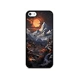 Patrón icónico japonés: esta funda para teléfono tiene un hermoso diseño inspirado en el paisaje japonés con un sol rojo brillante, un torii tradicional y un personaje misterioso.