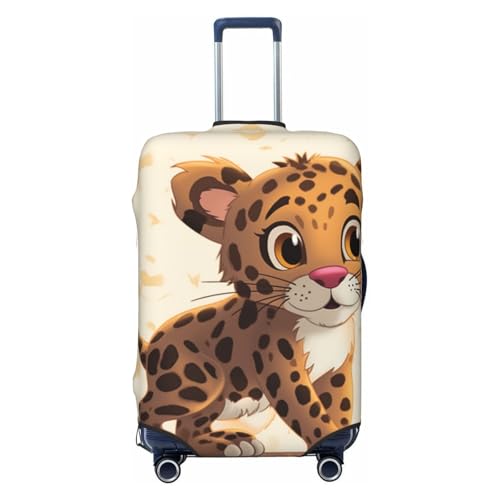 Cute Baby Jaguar Travel Luggage Cover Suitcase Protector Washable Elastic Suitcase Cover Anti-Scratch Luggage Protector Small Travel Suitcase Baggage Cover Fits 18-32 Inch Suitcase
