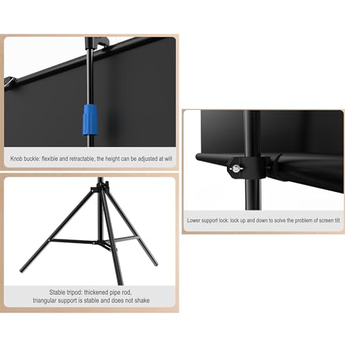 Pantalla de Proyector Portátil con Soporte, 4:3/16:9, Pantalla de Proyección HD 4K para Películas, Pantalla de Trípode Portátil Blanca Mate con Bolsa de Transporte para Escuela, Teatro, Cine, Hogar (4:3 60in) miniatura 6