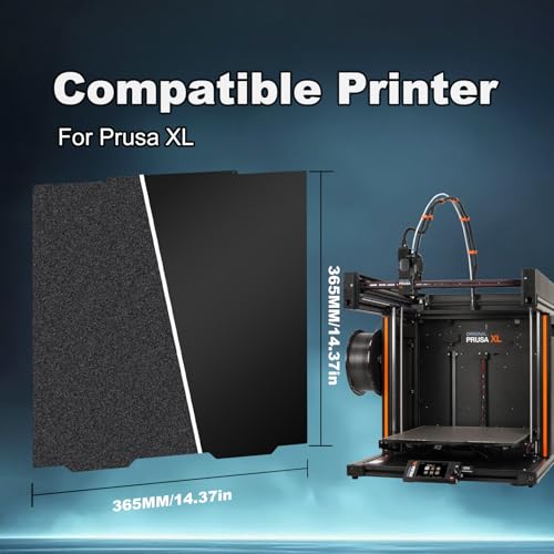 Image of 365x365mm Black Build Plate for Prusa XL, Double Sided Textured PEI+Smooth PEI Flexible Spring Steel Platform Without Magnetic Base Heated Printing Bed for Prusa XL 3D Printer