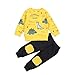Geagodelia Vêtements Garçons Imprimé Dessin Animé Sweats à Manches Longues + Jogging Pantalons 2 Pièces Tenues Ensemble Bébé Sportsuit pour Enfant en Bas Age (Jaune, 3-4 Ans)