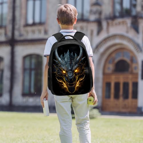 Huke Mochila de dragão para crianças, meninos, meninas, mochila de dragão para escola e viagem, moch