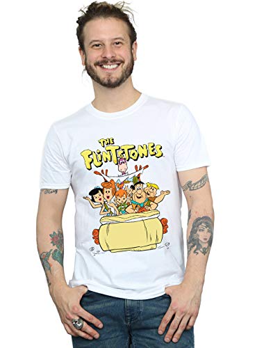 Absolute Cult The Flintstones Men's The The Ride T-Shirt White Small