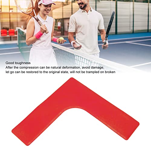 RUYANZER 10 PCS Tennis Court Line Boundary Markers, Right Angle Plane Landmark for Tennis Badminton Football Courts, Bright Color PVC Sports Field Markers (Red)