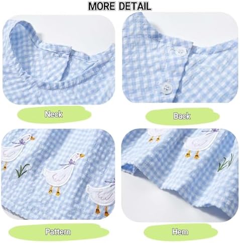 Winzik Girls Dress, Toddler Summer Short Sleeve Cotton Casual Easter Dresses Clothes 18M-7Y(5-6 Years, Blue Ducks) — view 5