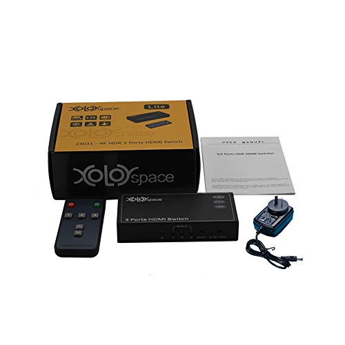 Xolorspace 23031 Hdr 3X1 Hdmi Switch Supports 4K 60Hz 4:4:4 8Bit, Compliant With Hdcp 2.2. Perfect Compatible With Ps 4 Pro, Xbox One S #TOP5