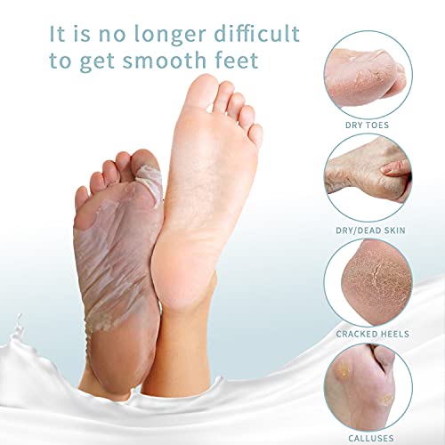 Foot Masks-5 Pack,Natural Foot Care Exfoliating Treatment Repairs Cracked Heels,Peeling Away Calluses And Dead Skin Cells,Make Your Feet Baby Soft & Get A Smooth Skin -For Men Women（Milk &Avocado） #TOP1