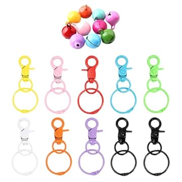 YSJCHEBS Portachiavi Colorati Da 10 Pezzi, Portachiavi Fai-Da-Te, Creazione Di Portachiavi, Accessori Artigianali Per Portachiavi, Portachiavi Rotanti, Accessori Decorativi Per Portachiavi