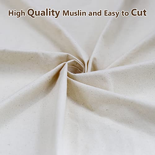 Hotgoden Medium Weight 100% Cotton Muslin Fabric: 63 Inch X 2,5,10 Yards Unbleached Muslin Linen Fabric Material For Sewing Material Apparel Cloth #TOP1