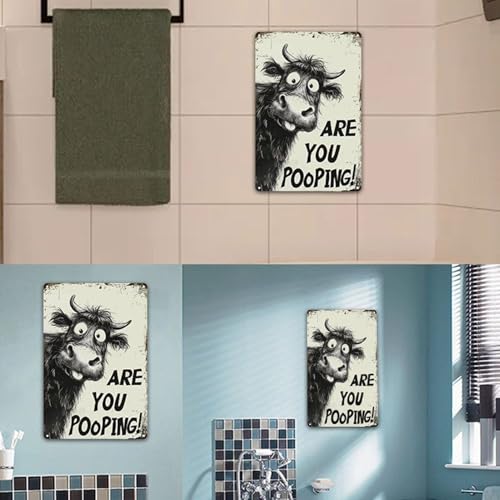 Póster de metal para baño de 30 x 20 cm ideal para decorar con humor y estilo moderno 6