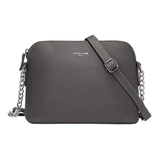 David Jones - Piccola Borsa a Tracolla Spalla Donna Catena - Borsa Mano PU Pelle Messenger Crossbody Bag - Clutch Borsetta Sera Pochette Moda - Shopping Viaggio Sacchetto Borsello - Argento