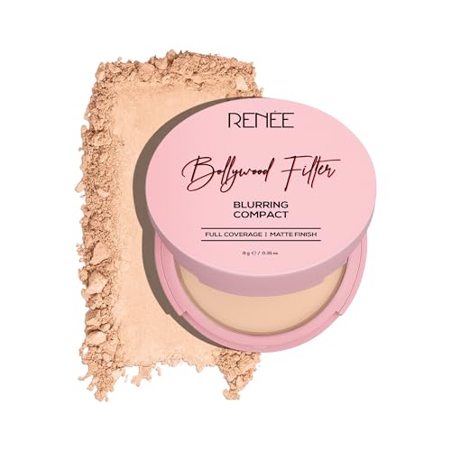 Image of RENEE Bollywood Filter Blurring Compact - Vanilla Haze | Pore Minimising, Matte Finish, Full Coverage, Rich Pay-off | Blurs Pores & Blemishes | 9g