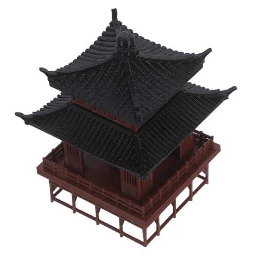 OFFSCH Miniatura Antica in Plastica Decorazione Padiglione da Giardino e Bonsai per Statua Paesaggio Aquarium Asian