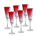 Barski Colored Champagne Flute Glasses - Ruby (Red) Toasting Champagne Flute Glass - Wedding or Anniversary Flutes - Set of 6 - Gift Ready Colored Glasses - Ruby - 7 oz Made in Europe