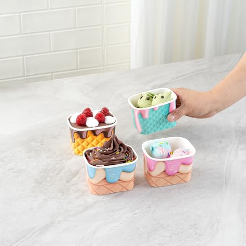 Image of Coppetta 12 Ounce Dessert Cups, 200 Greaseproof Ice Cream Cups - Lids Sold Separately, For Hot And Cold Foods, Assorted Cone Paper Yogurt Bowls, Disposable, Sturdy - Restaurantware