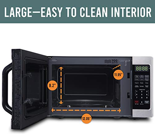 Farberware Countertop Microwave 700 Watts, 0.7 cu ft - Microwave Oven With LED Lighting and Child Lock - Perfect for Apartments and Dorms - Easy Clean Stainless Steel - Image 5