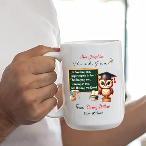 Taza de café personalizada para profesor de cerámica 11 oz miniatura 6