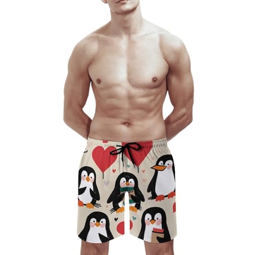 Mens Shorts Love Animals Men Swim Trunks Quick-Dry Beach Shorts with Drawstring Pocket Bathing Suit3