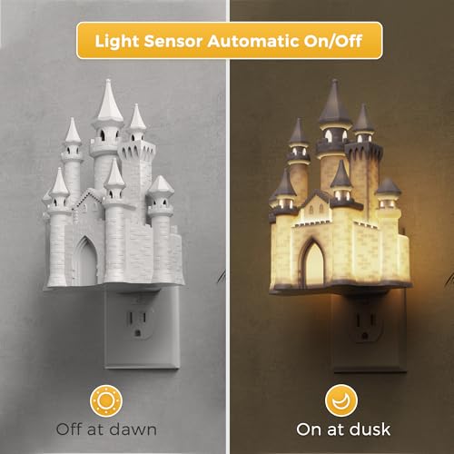 Image of L LOHAS LED 3D Castle Night Lights Plug into Wall, Night Light for Kids