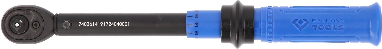 BRILLIANT TOOLS BT141917 - Llave dinamométrica de carraca conmutable (1/4", 5-25 Nm)