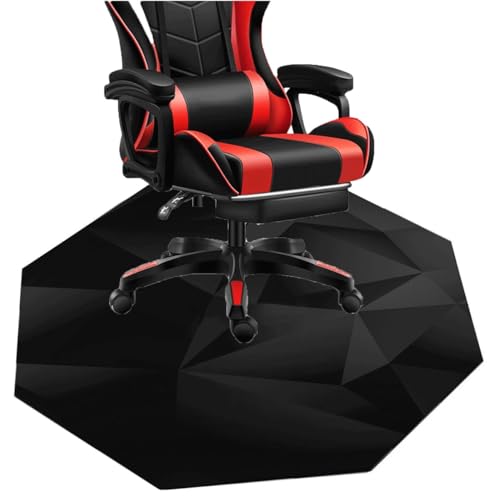 EpuzeR Tapis de Chaise Bureau Antidérapant Tapis de Chaise Gaming Tapis de Sol Bureau Tapis Protection Sol Chaise Bureau, Octogonal (Color : 1, Size : 120cm)
