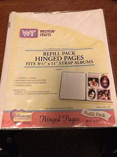 Westrim Strap Hinged Pages, 8 1/2" X 11", White, 10 Sheets