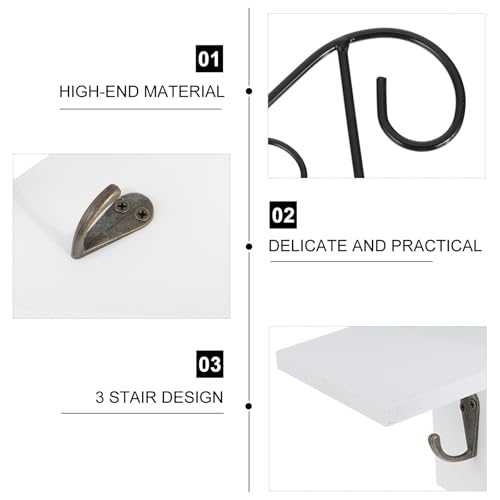 Estante espacio ahorrador porta macetas de pared blanco resistente 4