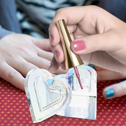 Recipiente de cristal en forma de corazón para manicura miniatura 6