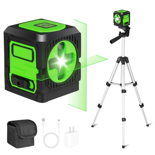 Kreuzlinienlaser mit Stativ, IP54 Laser Level Wasserwaage mit Akku, Kreuzlinienlaser Grün Selbstnivellierend Baulaser mit Verstellbares Stativ für Baustellen/Inneneinrichtung/Fliesen/DIY Kreuzlinienlaser mit Stativ, IP54 Laser Level Wasserwaage mit Akku, Kreuzlinienlaser Grün Selbstnivellierend Baulaser mit Verstellbares Stativ für Baustellen/Inneneinrichtung/Fliesen/DIY