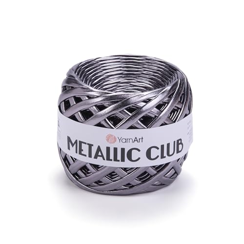 Image of YarnArt Metallic Club Super Bulky T-Shirt 100% Polyester 6.35 oz / 180 gr , 60 yrds / 55 meters , Shiny Colors, Handbag , Rug, chic night, crochet bag (8104)