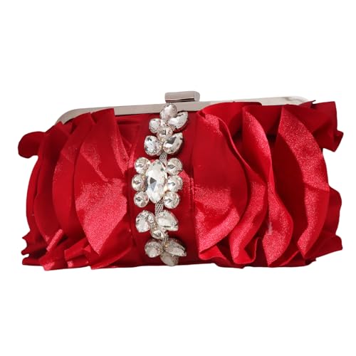Sac de soirée fleur Morain rigide avec chaîne dorée chic - 2