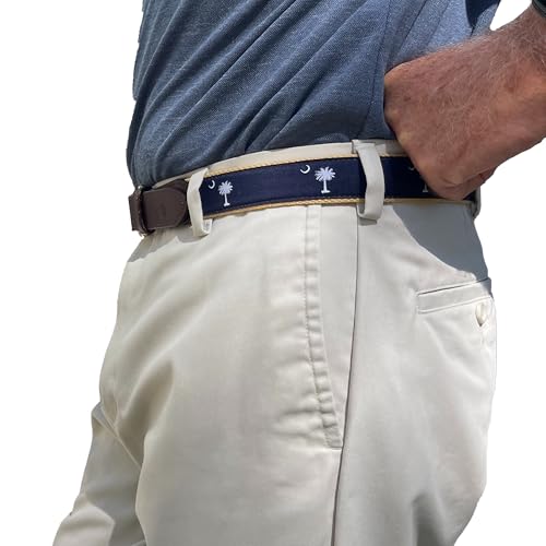 SC Palmetto Moon Genuine Leather State Flag Ribbon Belt