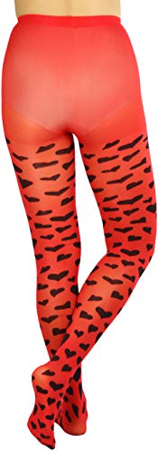 Image of ToBeInStyle Women's Valentine Day Themed Opaque Sheer Pantyhose w /Heart Love
