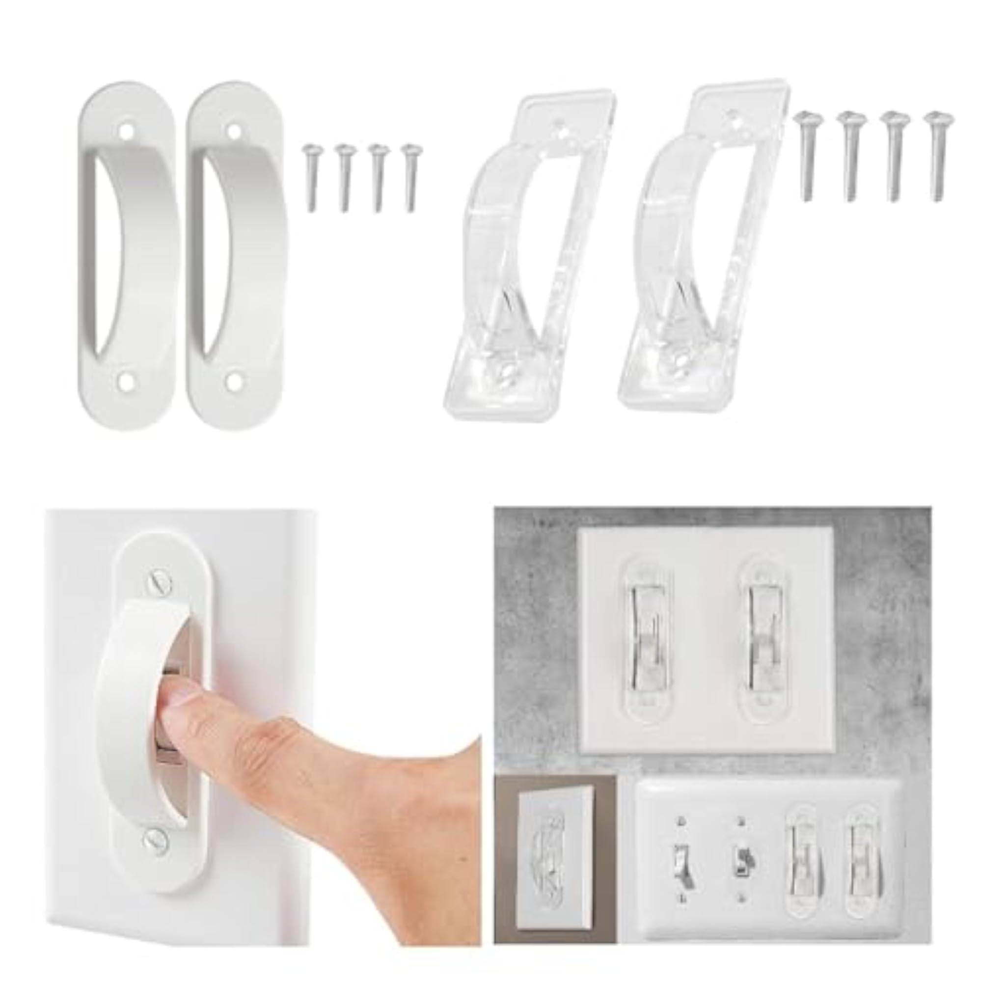 2Pcs Wall Switch Cover Guard Security for Living Room Indoor Outdoor Kitchen White