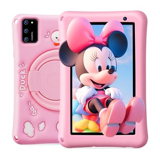 Tablette Enfants 7 Pouces, Android 13, 8Go RAM 64Go ROM, Tablette Tactile Octa-Core, 5MP+8MP Caméra HD, Contrôle Parental, Housse Silicone Anti-Choc Enfants (Rose​)