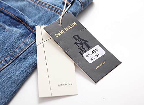 Foto de DANT BULUN - Jeans de mezclilla con pierna recta para hombre, ajuste ceñido, diseño envejecido y desgastado (imagen 8)