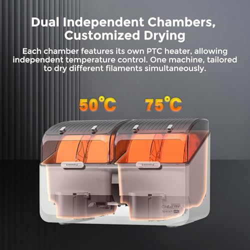 Image of Creality Filament Dryer Box 4 Spools, Space Pi X4L Filament Storage Box, 200W PTC Heats Up to 75C, Fast Drying Dual Heating Chambers, Moisture-Free Storage, for PLA, PETG, TPU, ABS