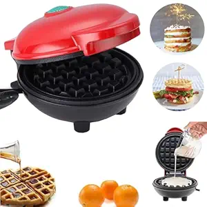Prostuff.in 4 inch 3 In 1 Electric Non-Stick Round Waffles Maker Iron Cast Home Sandwich Breakfast Maker Kitchen Cookware Dessert Bread Crepes Baking Cake Light Food Maker 350W Multicolor 1 Pcs