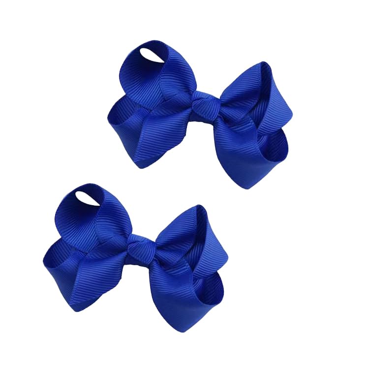 3.2 Inches Grosgrain Ribbon Pinwheel Hair Bows Alligator Clips Hair Barrettes Accessories for Baby Girls Kids Toddlers Teens Multiple Colors in Pairs (orange.) image 5