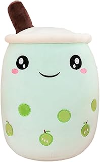 Green Apple Boba Plush, Boba stuffy, Boba Tea Plush Boba Pillow Boba Tea Pillow Bubble Tea Cup Boba Tea Squishmallow Boba Boba Plush Pillow Cartoon Bubble Tea Plush Pillow Suitable for Gifts (19.6 in)