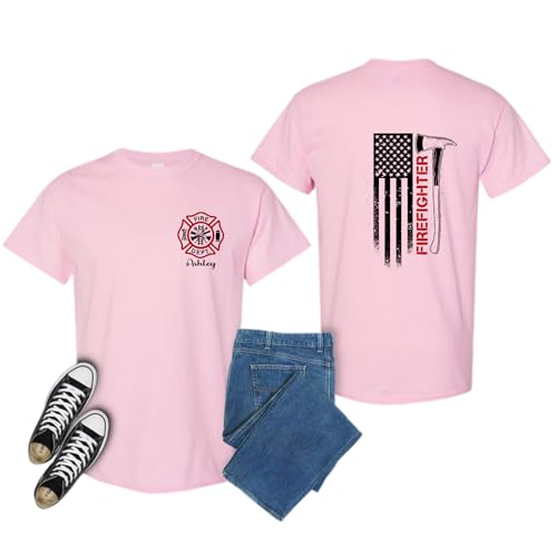 Custom Firefighter T-Shirt, Gift for Fire Rescue, Personalized Fire Department Tee, Multi4