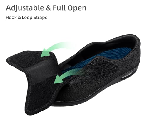 Women's Diabetic Shoes Wide Slip-on Orthopedic Shoes Arch Support Walking Sneakers with Air Cushion Adjustable Closure for Swollen Feet Pain Relief3