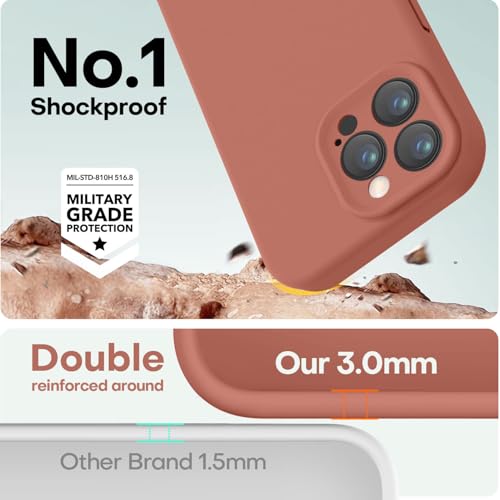 Image of LOVE 3000 Designed for iPhone 14 Pro Case, Premium Silicone with [Soft Anti-Scratch Microfiber Lining] Shockproof Protective Phone Case for Men Women Girls 6.1 inch, Caramel